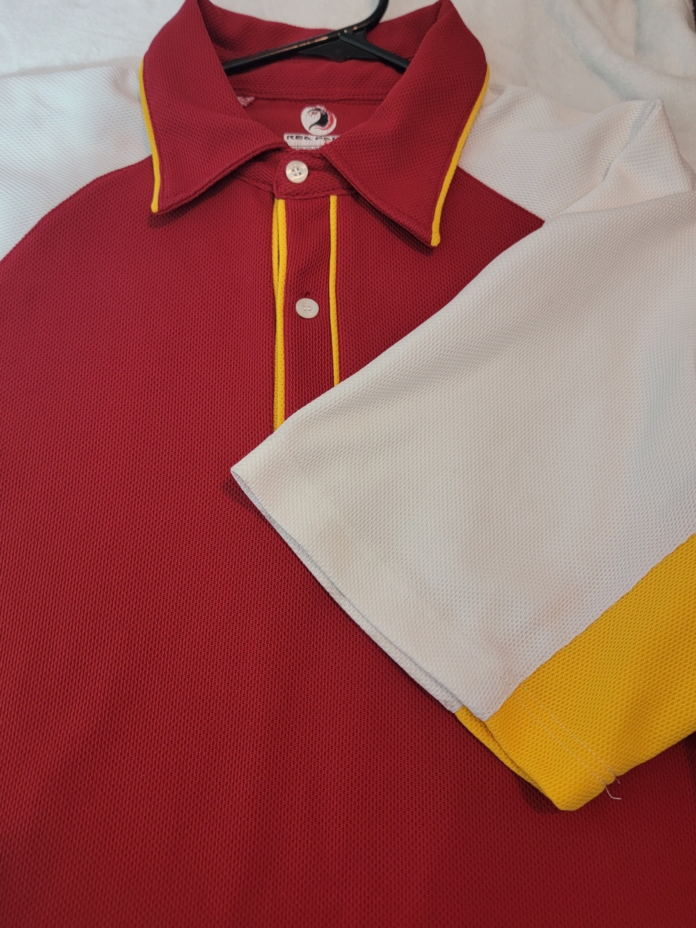 Men's Red Polo Shirt with White & Yellow Accents USC Inspired